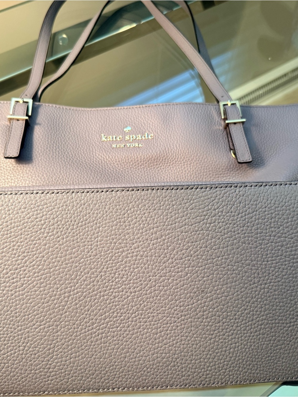 kate spade Leather Pebbled Tote in   Charcoal gray. - Picture 2 of 3